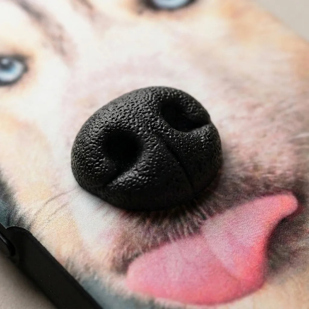 BoopNose Husky iPhone case in macro close-up on the texture of the 3D nose