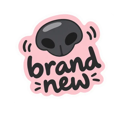 Brand new sticker with a glossy puppy nose